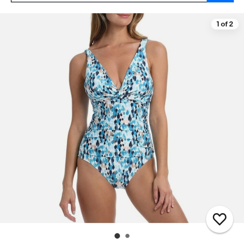 Women's Blue Patterned Swimsuit